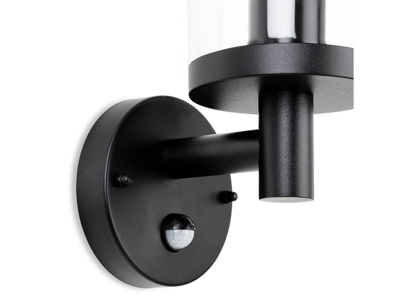 Lucas Wall Light with PIR - Black