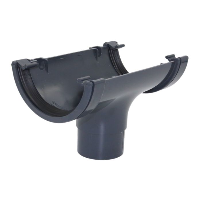 Anthracite Grey Half Round Guttering Running Outlet 112mm