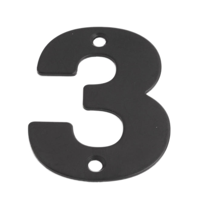 Numeral Figure '3' Matt Black