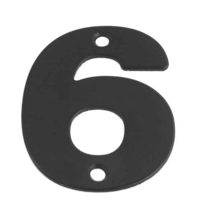 Numeral Figure '6' Matt Black