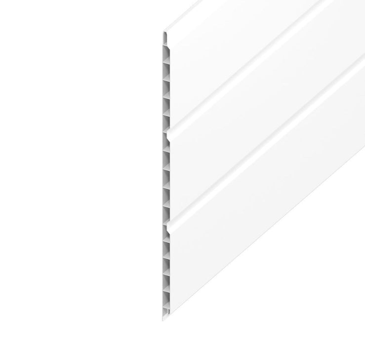White Recycled Hollow Soffit Board 300mm (5m Length)