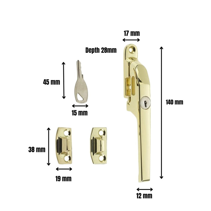 Locking Window Casement Fastener PB