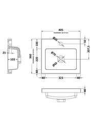 400mm Full Depth Basin Dimensions
