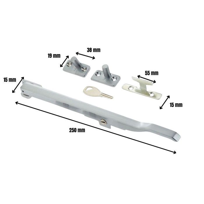 Locking Window Casement Stay CP 250mm