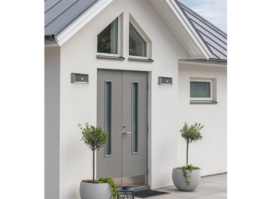 Mission LED Resin Wall Light with PIR - Graphite