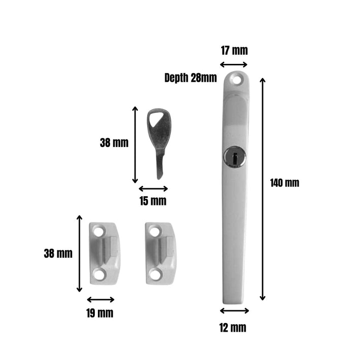 Locking Window Casement Fastener White