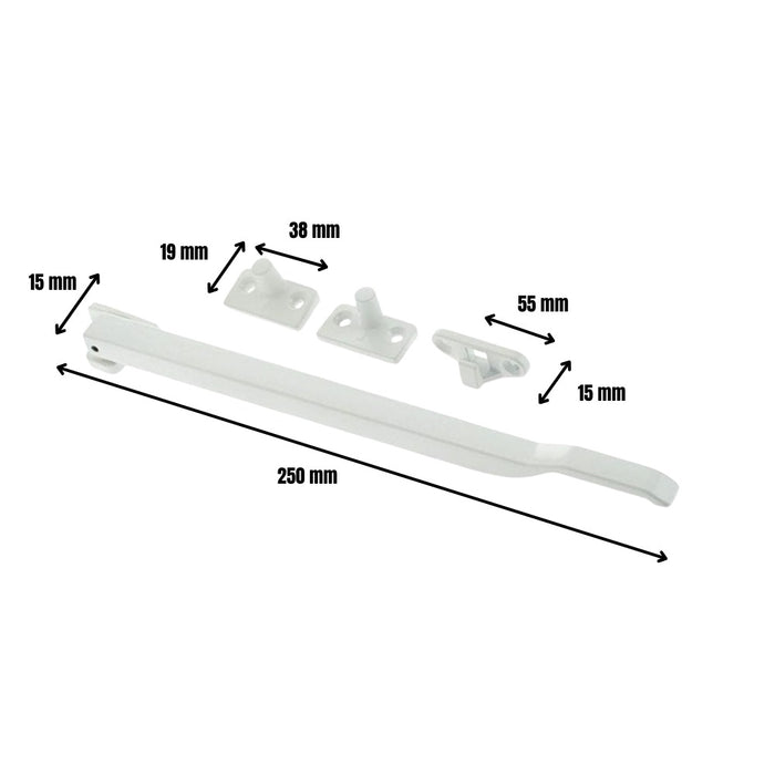 Window Casement Stay White 250mm