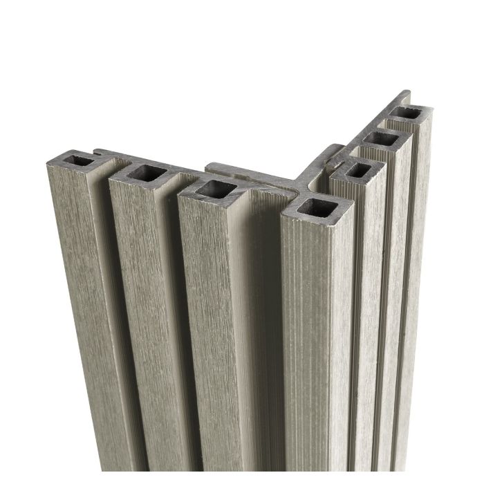 Silver Birch Slatted Composite Cladding Corner Trim 78mm (3.6m Length)