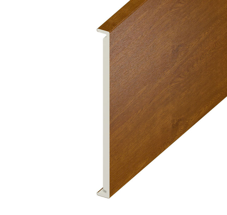Golden Oak Woodgrain Double Fascia Board (5m Length)