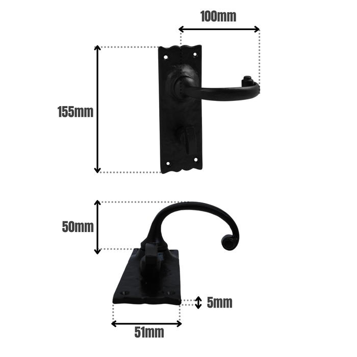 Merlin Lever Bathroom 51x155mm