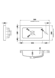500mm Compact Basin Dimensions