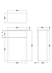 500mm WC Unit Line Drawing