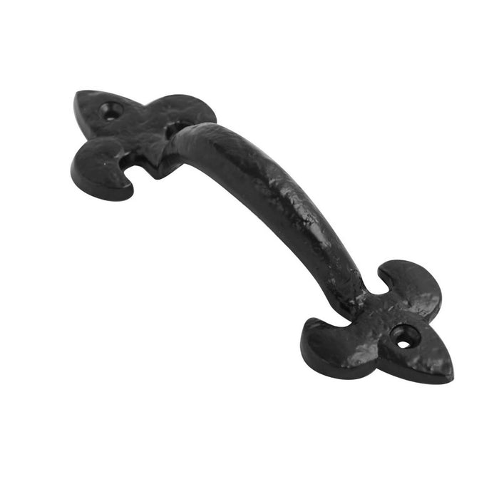 Pull Handle Fleur De Lys Black