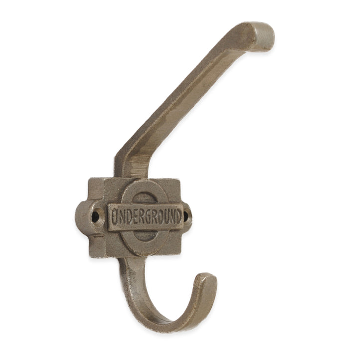 Antique Iron UNDERGROUND Hat & Coat Hook