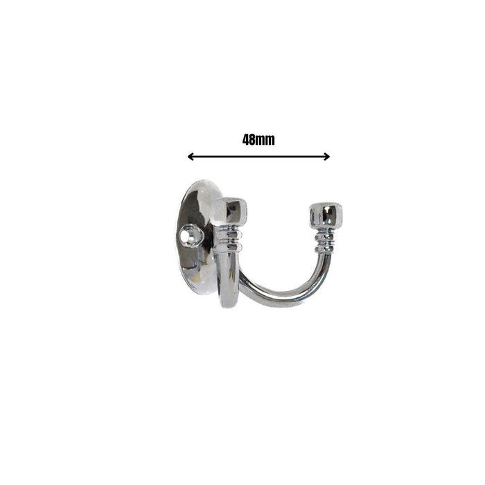 Double Robe Hook Polished Chrome 72mm