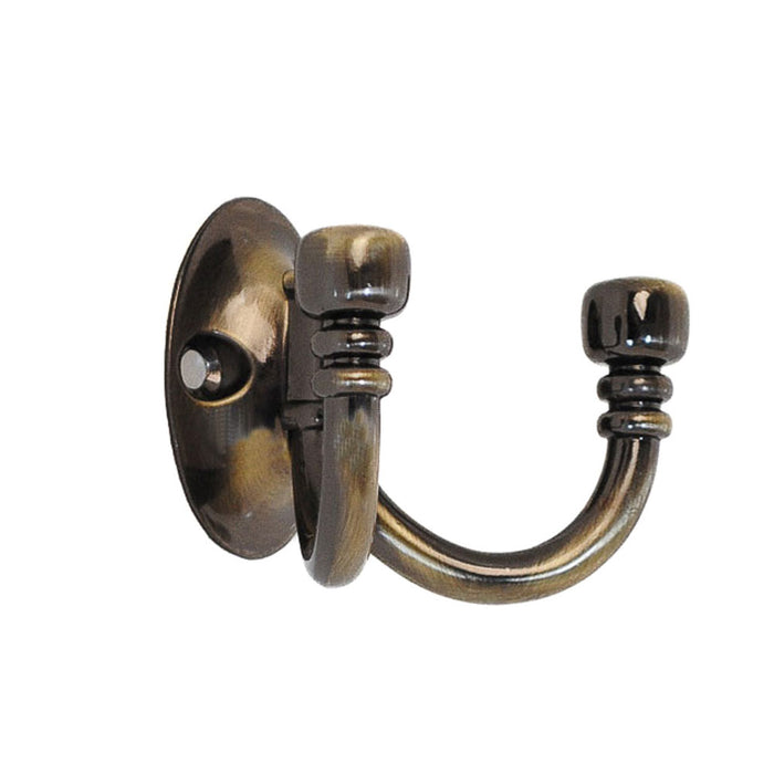 Double Robe Hook Antique Brass 72mm