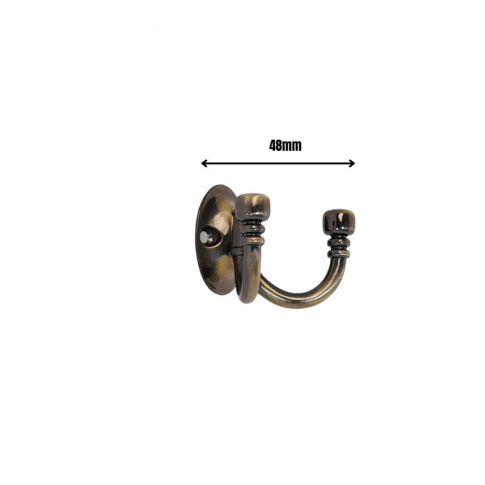 Double Robe Hook Antique Brass 72mm