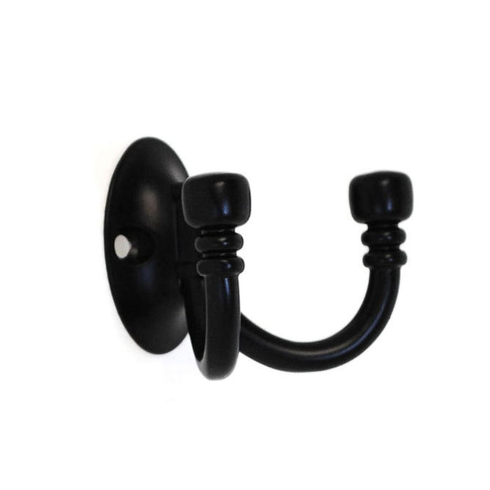 Double Robe Hook Matt Black 72mm