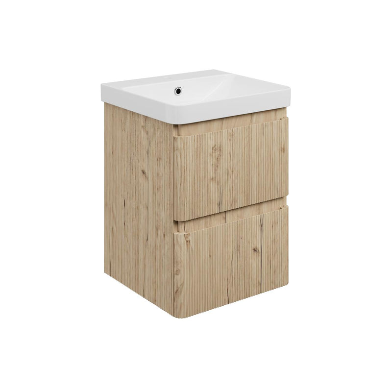 Nubo 500mm Wall Hung 2 Drawer Basin Unit & 1TH Basin