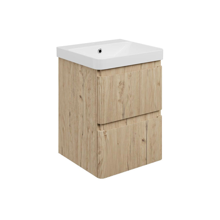 Nubo 500mm Wall Hung 2 Drawer Basin Unit & 1TH Basin