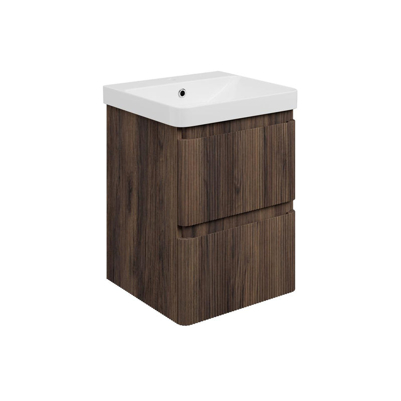 Nubo 500mm Wall Hung 2 Drawer Basin Unit & 1TH Basin