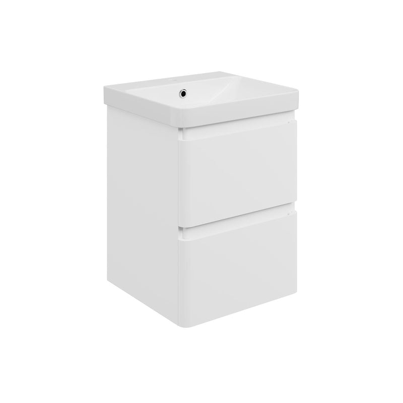 Nubo 500mm Wall Hung 2 Drawer Basin Unit & 1TH Basin