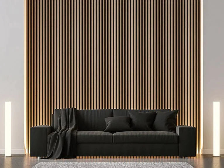 Golden Pine Cladco Internal Slatted Wall Panels in the living room