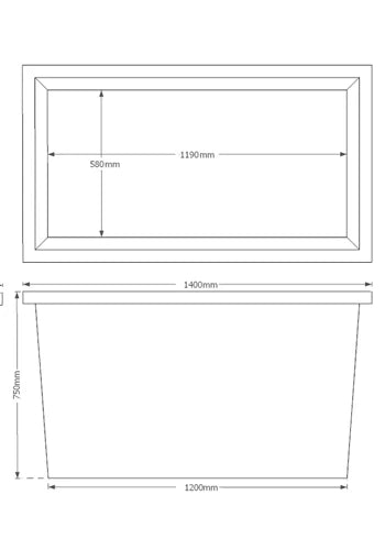 580 Litre Open Top Tank Black