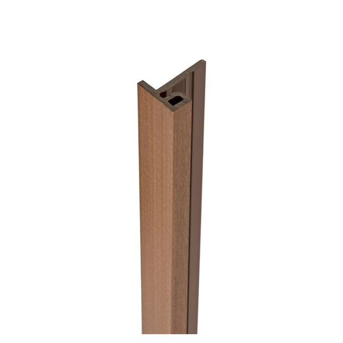 Spiced Oak Slatted Composite Cladding End Trim 75mm (3.6m Length)