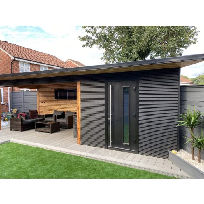 Midnight Black Forma Slatted Composite Cladding Board 120mm (2.5m Length)
