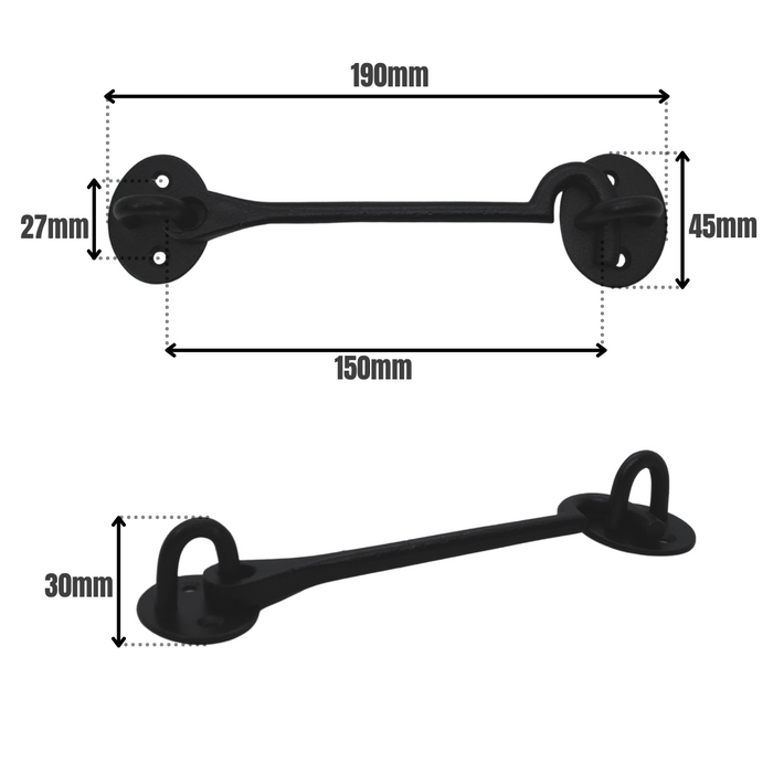 DUROSIL Cabin Hook Black 150mm