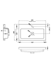 600mm Polymarble Basin Dimensions