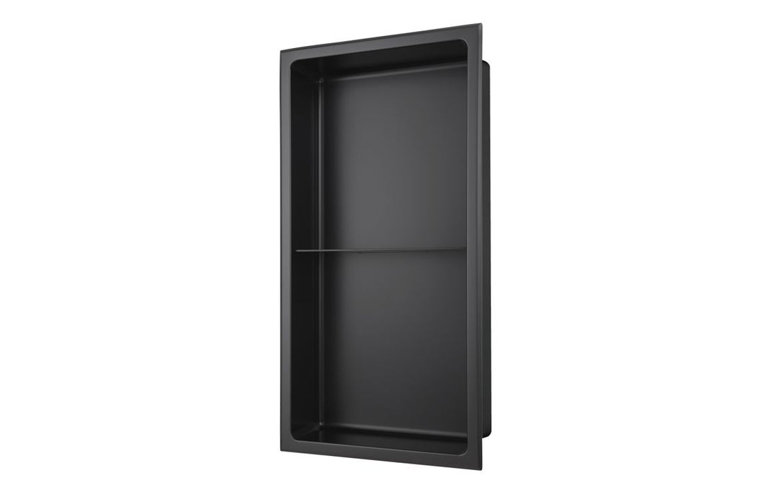610x305mm Bathroom Niche - Matt Black