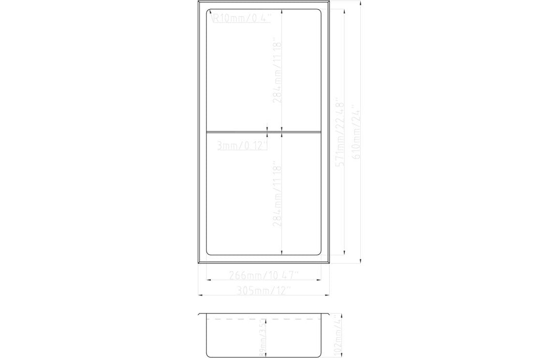 610x305mm Bathroom Niche - St/Steel