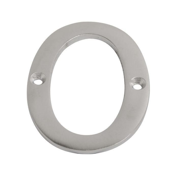 Numeral Figure 0 Satin Chrome 75mm