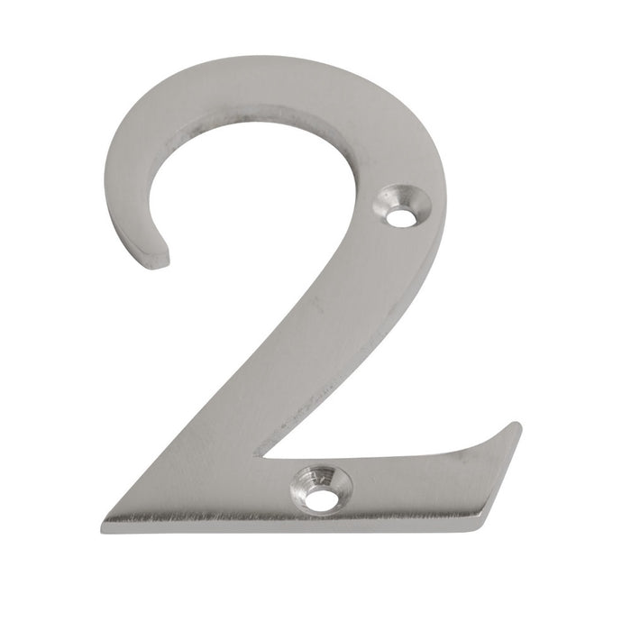 Numeral Figure 2 Satin Chrome 75mm