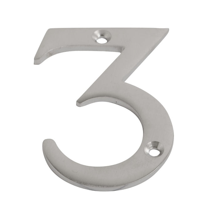 Numeral Figure 3 Satin Chrome 75mm