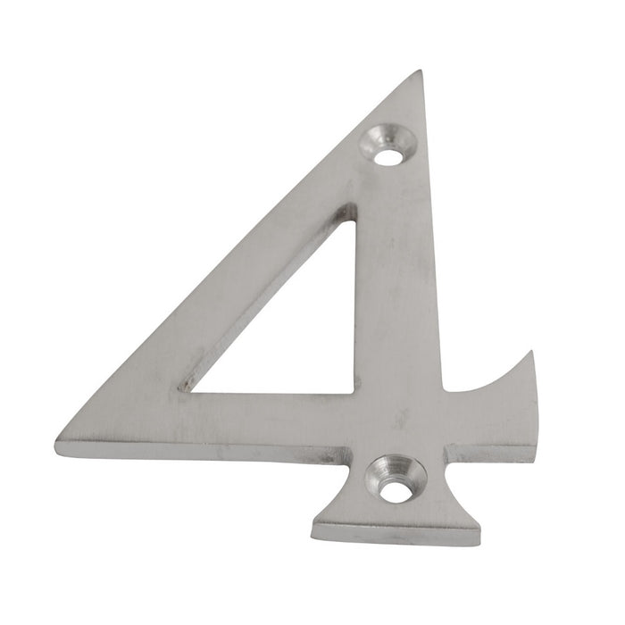 Numeral Figure 4 Satin Chrome 75mm