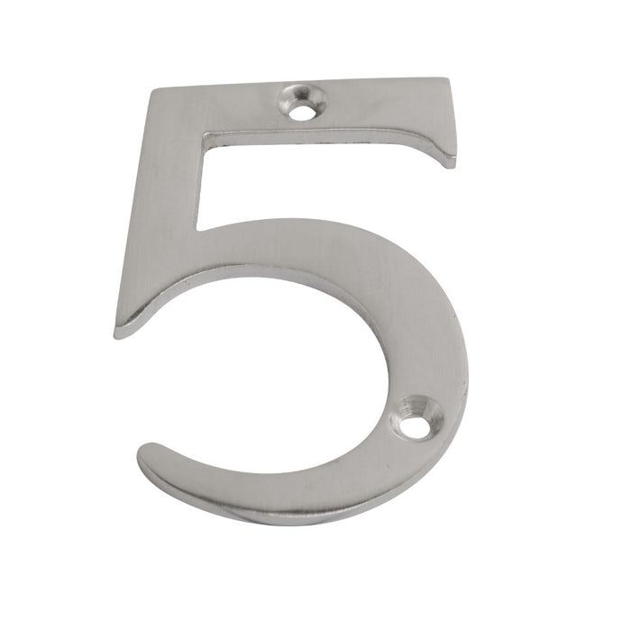 Numeral Figure 5 Satin Chrome 75mm
