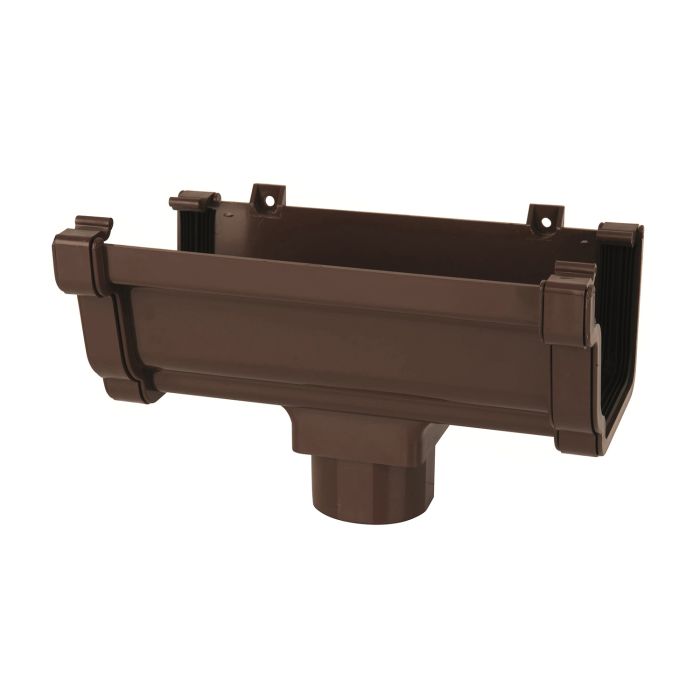 Brown Ogee Guttering Running Outlet 135mm