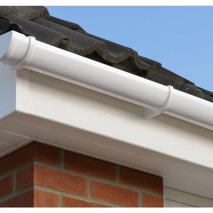 White Half Round Gutter 112mm (2m Length)