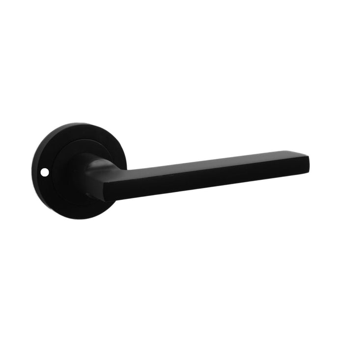 Naxos Lever on Rose Push Button Privacy Handle Matt Black