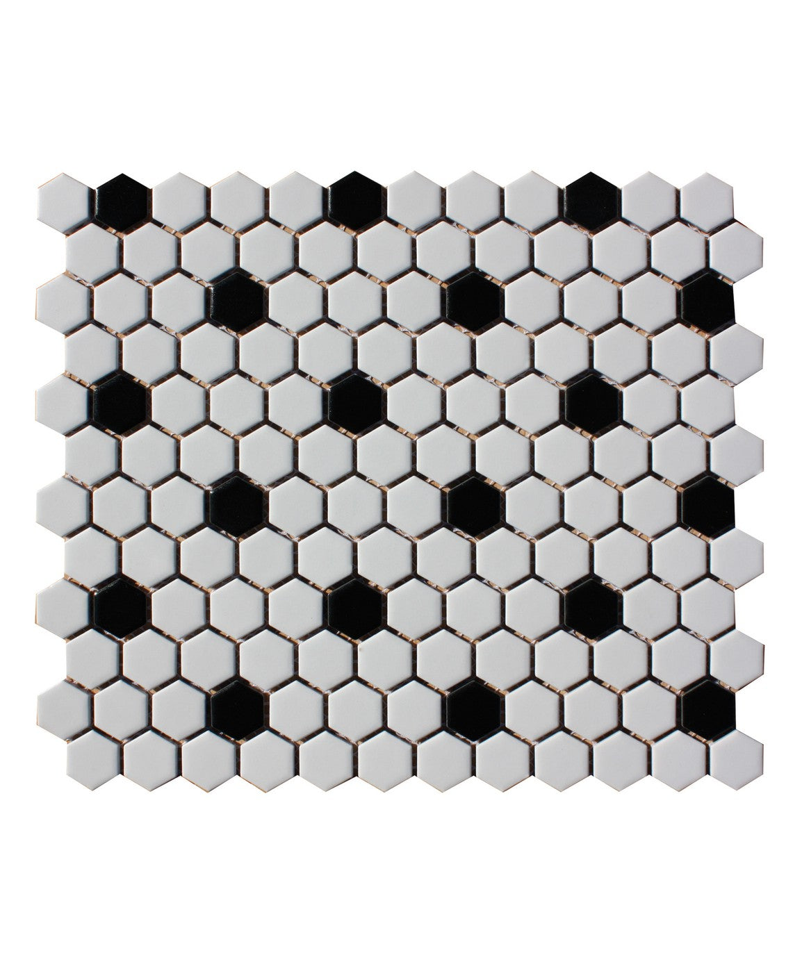 Shapes Hexagon Matt White Black Mosaic Tile — Trade Superstore Online