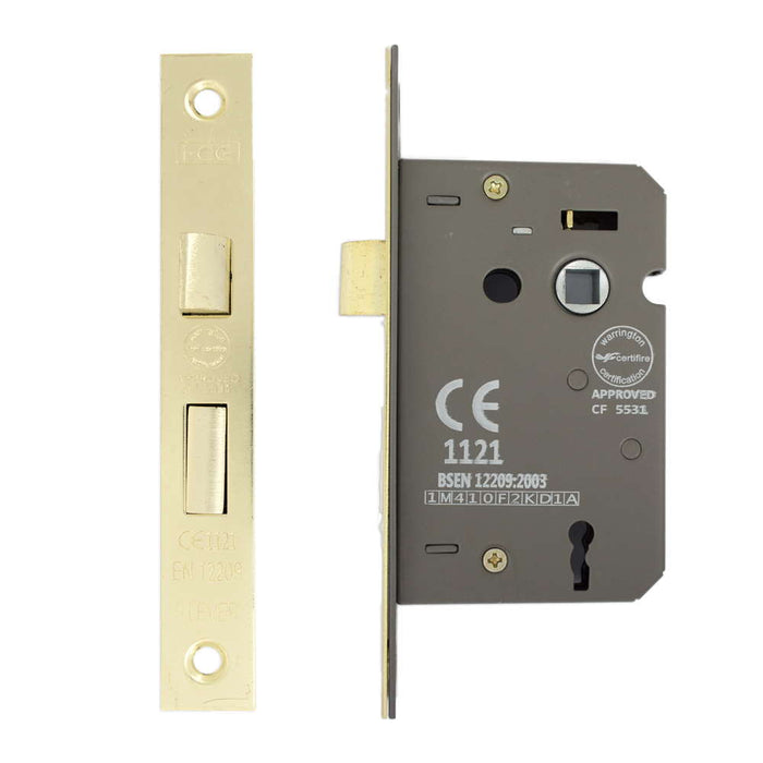 3 Lever Sashlock 63mm CE Rated Satin Brass