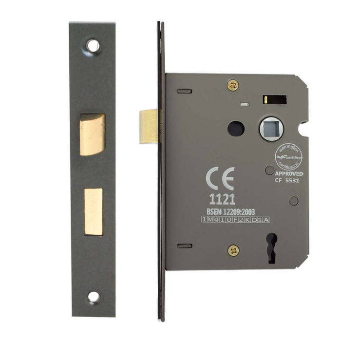 3 Lever Sashlock 75mm CE Rated Matt Black