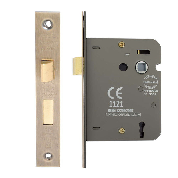 3 Lever Sashlock 75mm CE Rated Antique Brass
