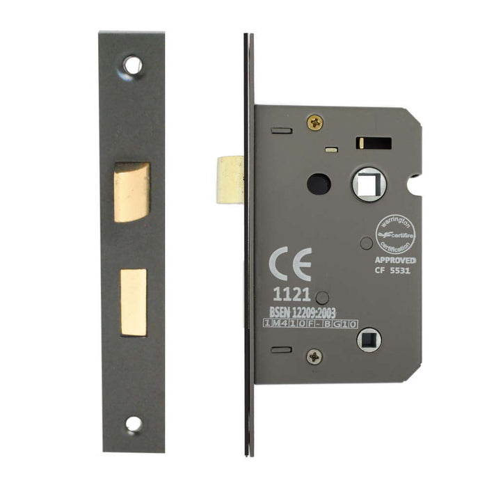 Bathroom Lock 63mm CE Rated Matt Black