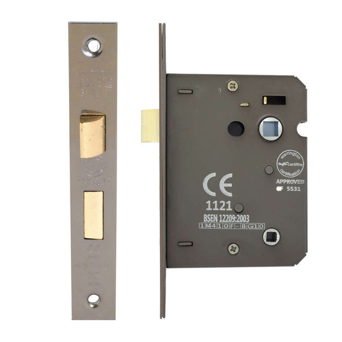 Bathroom Lock 75mm CE Rated Gun Metal