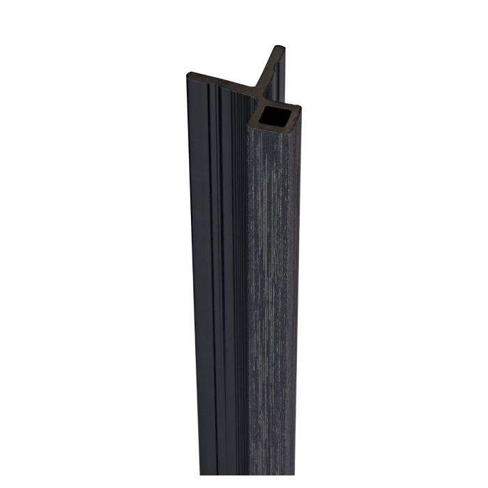 Midnight Black Slatted Composite Cladding Corner Trim 78mm (3.6m Length)