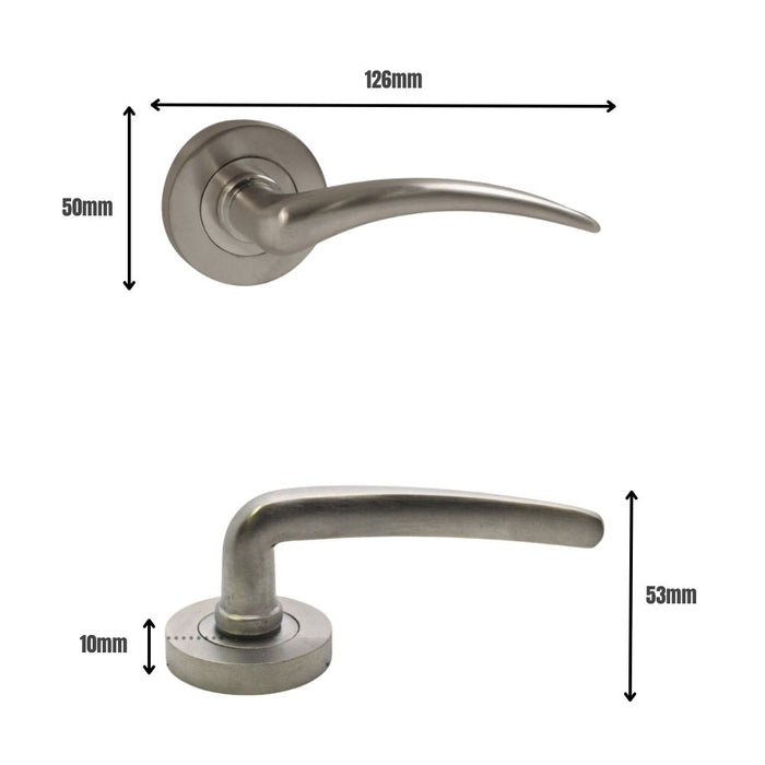 Corsica Lever On Rose Satin Chrome